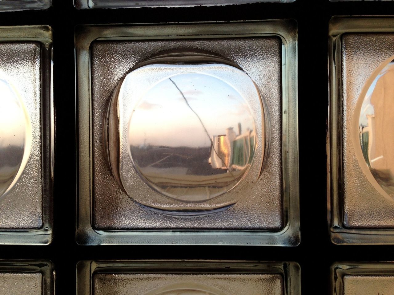 Reflection of buildings in glass