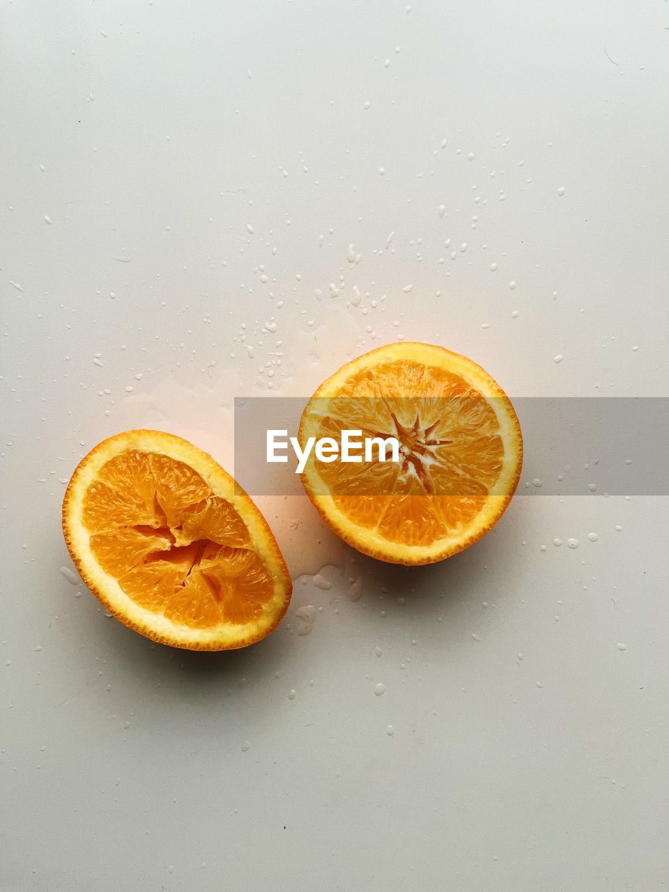 Close-up of orange slices on table