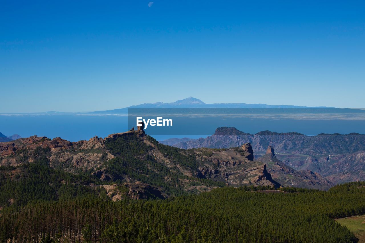 Scenic view of landscape against blue sky