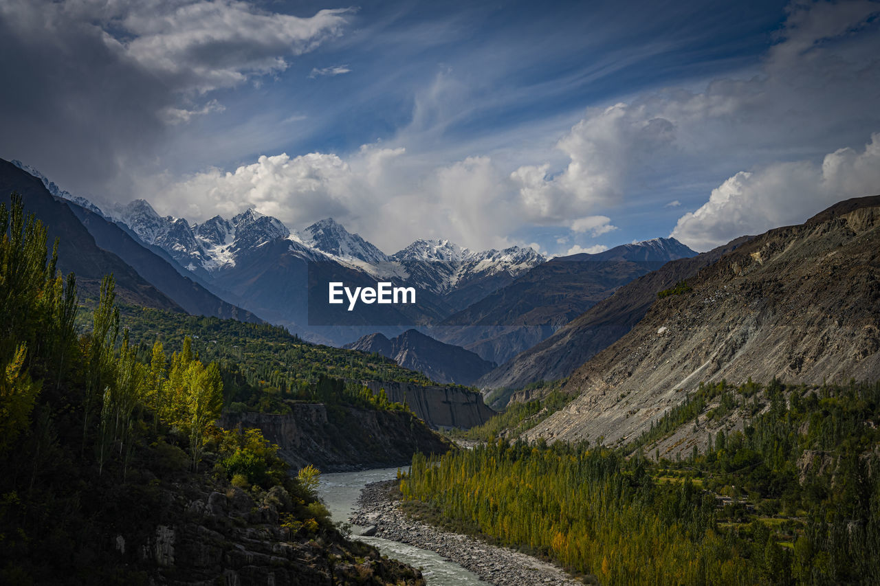 Scenic view of mountains against sky