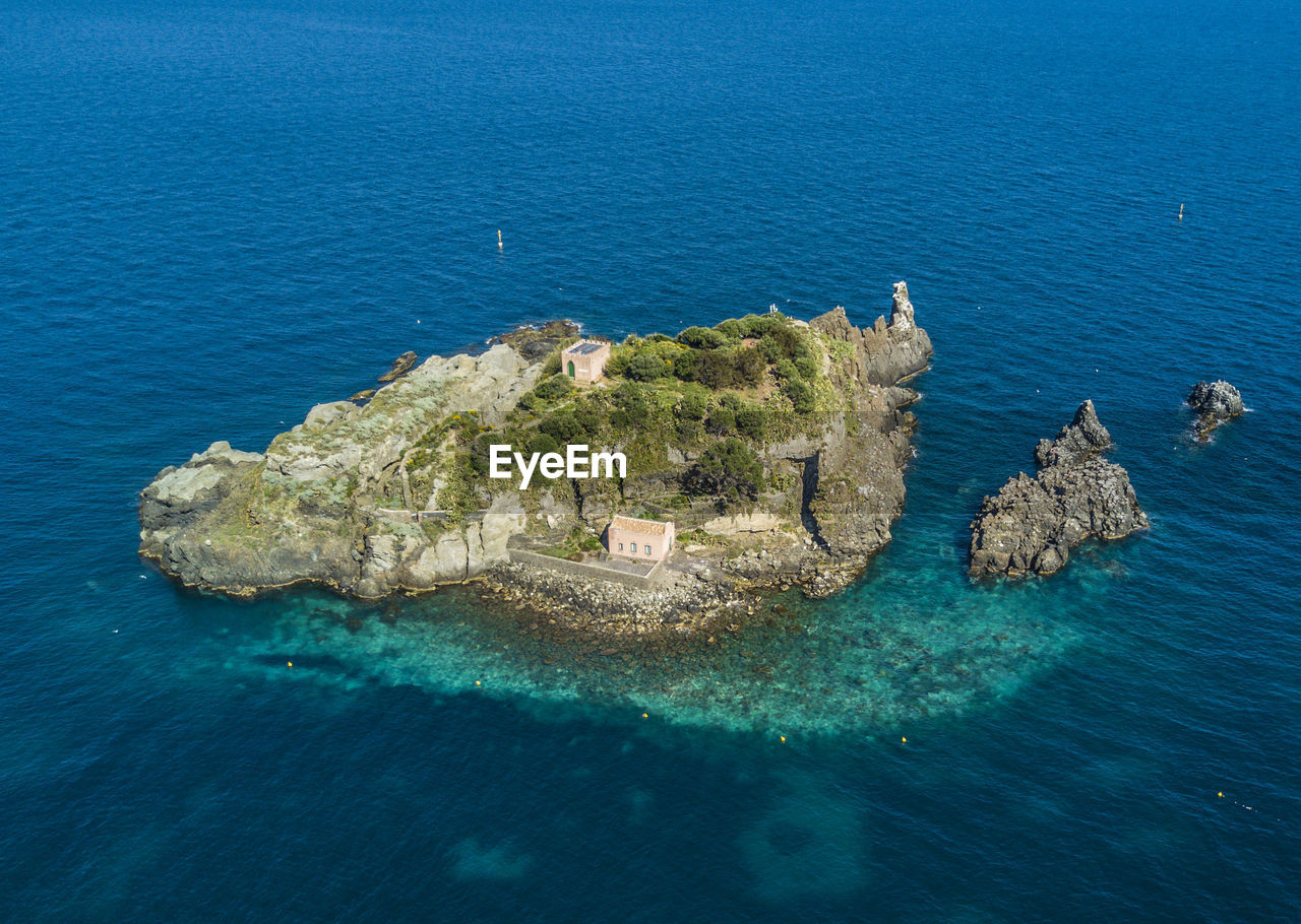 High angle view of island on sea