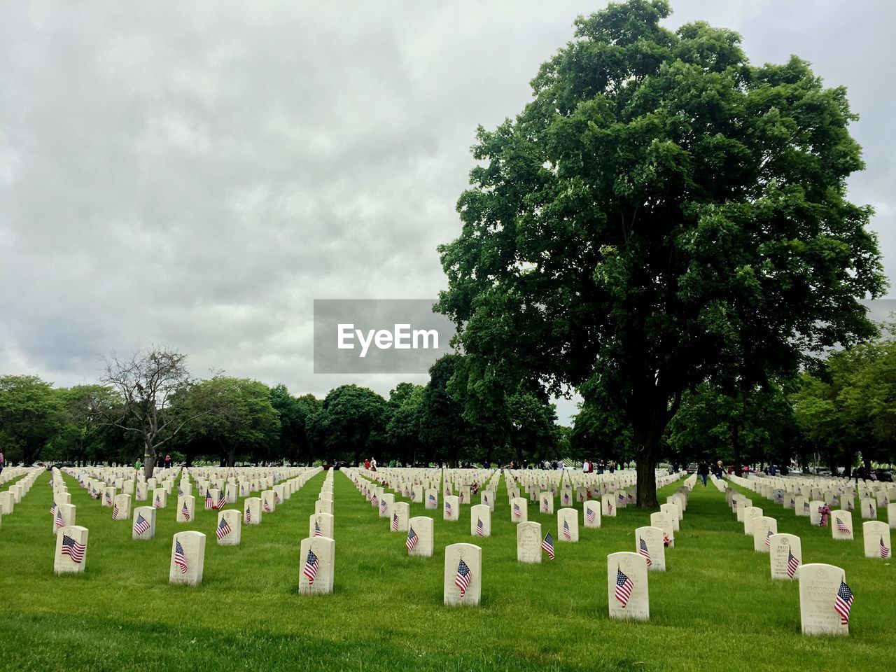 View of cemetery against sky