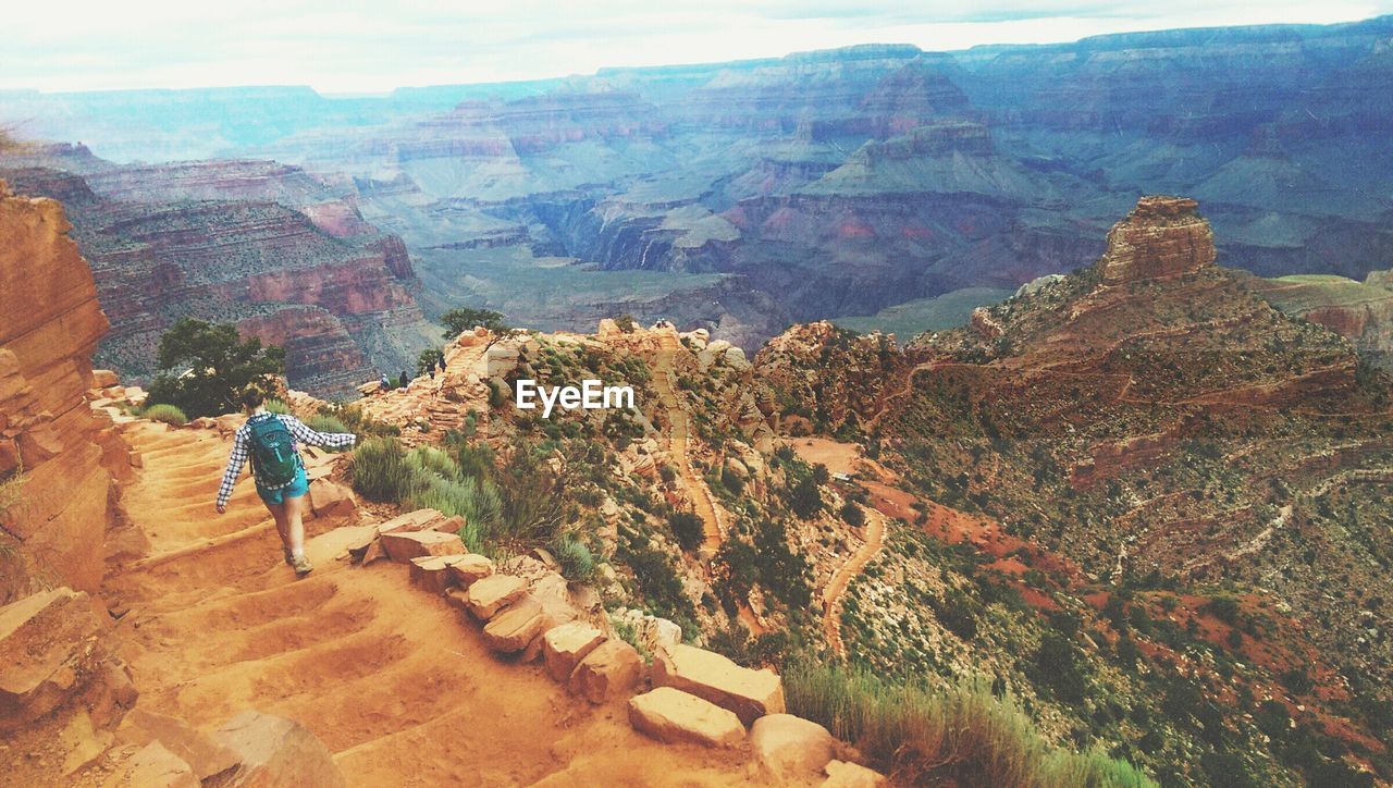 Full length of woman hiker at grand canyon national park