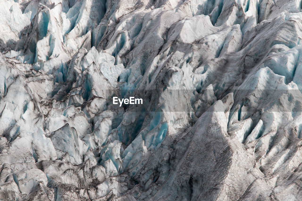 Crevasses of vatnajokull, deep blue and shining ice