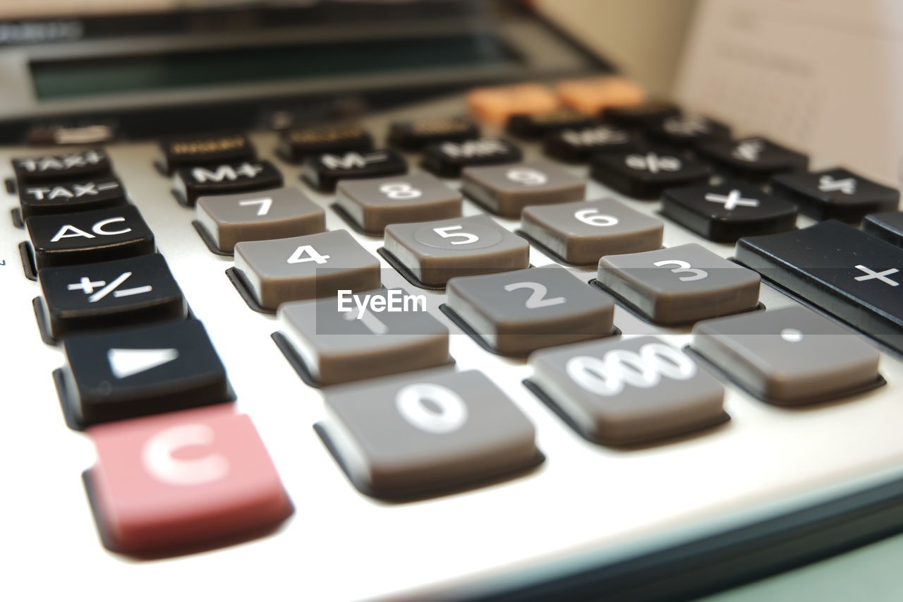 Close-up of calculator