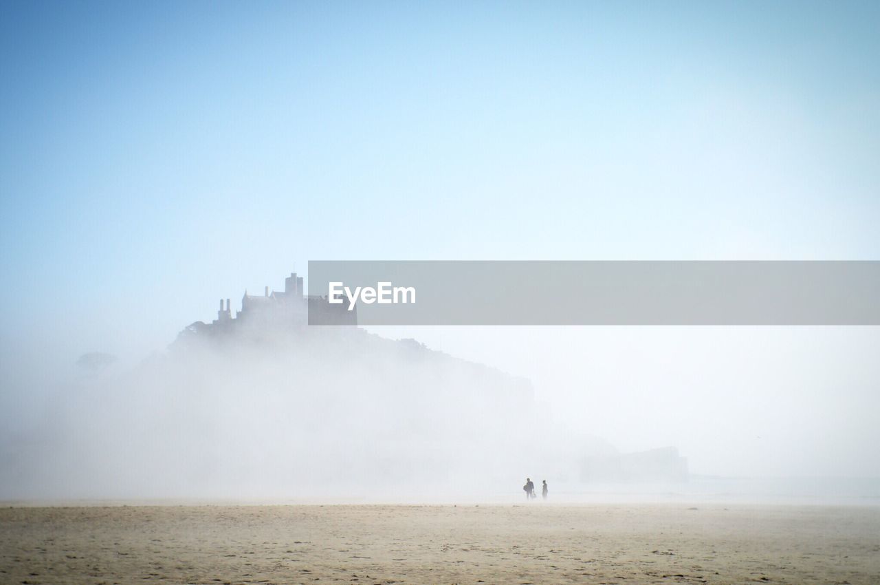 Foggy st michaels mount against sky