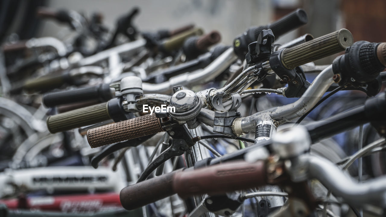 Bicycles in parking lot