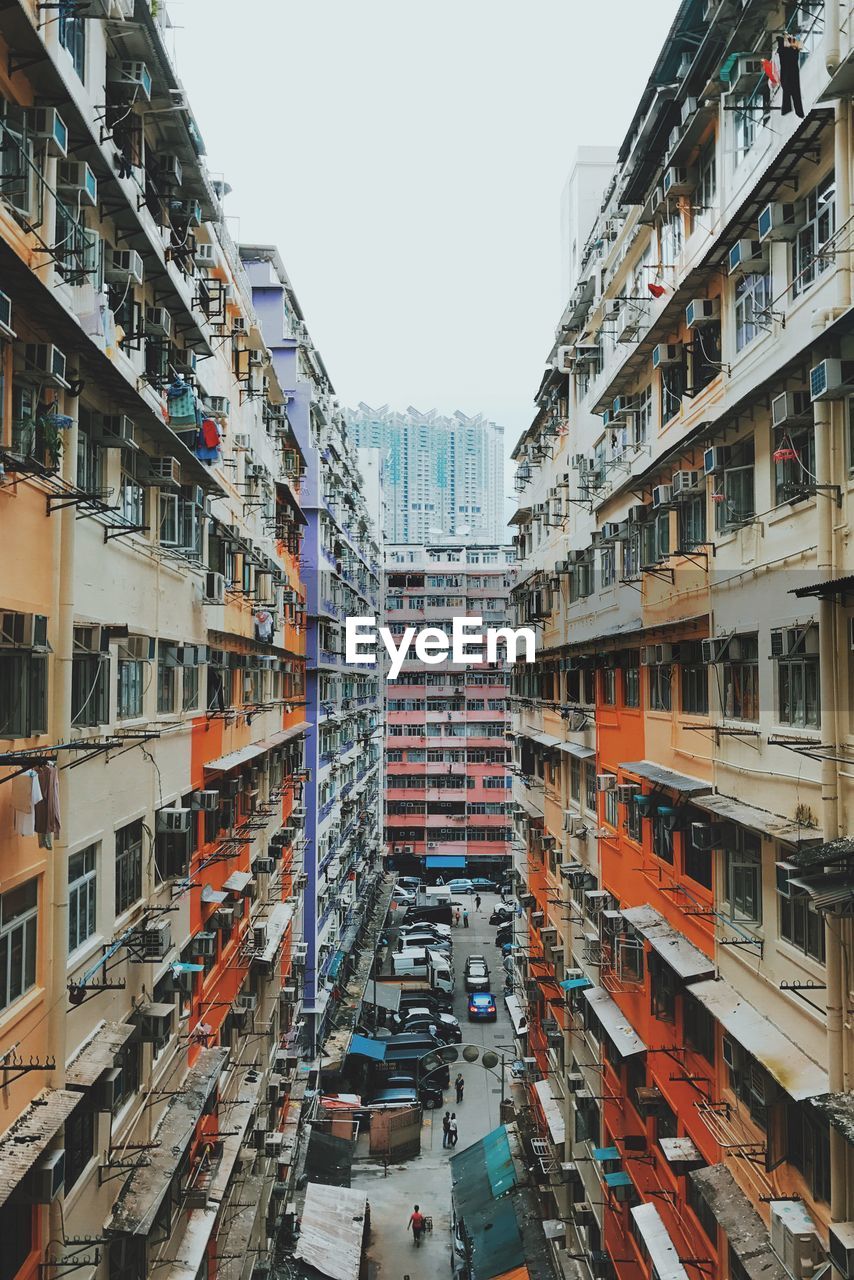 Panoramic view of residential buildings against sky