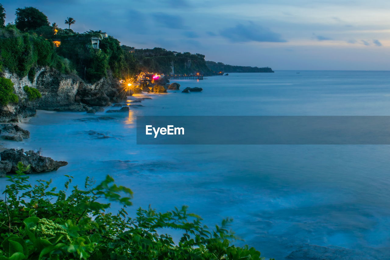 Scenic view of sea against sky, tegal wangi beach, bali