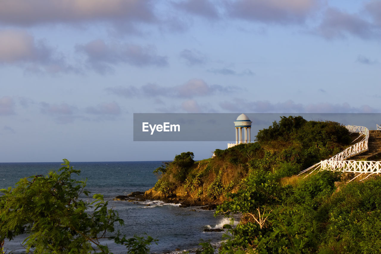 Rotunda on the edge of a cliff, by the ocean in dominican republic