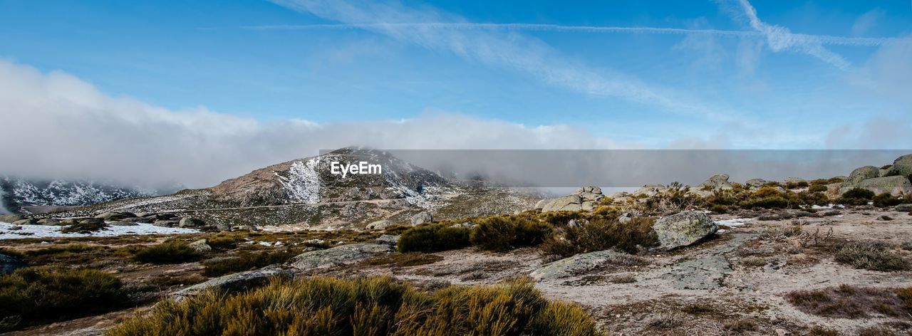 Scenic view of mountains against sky