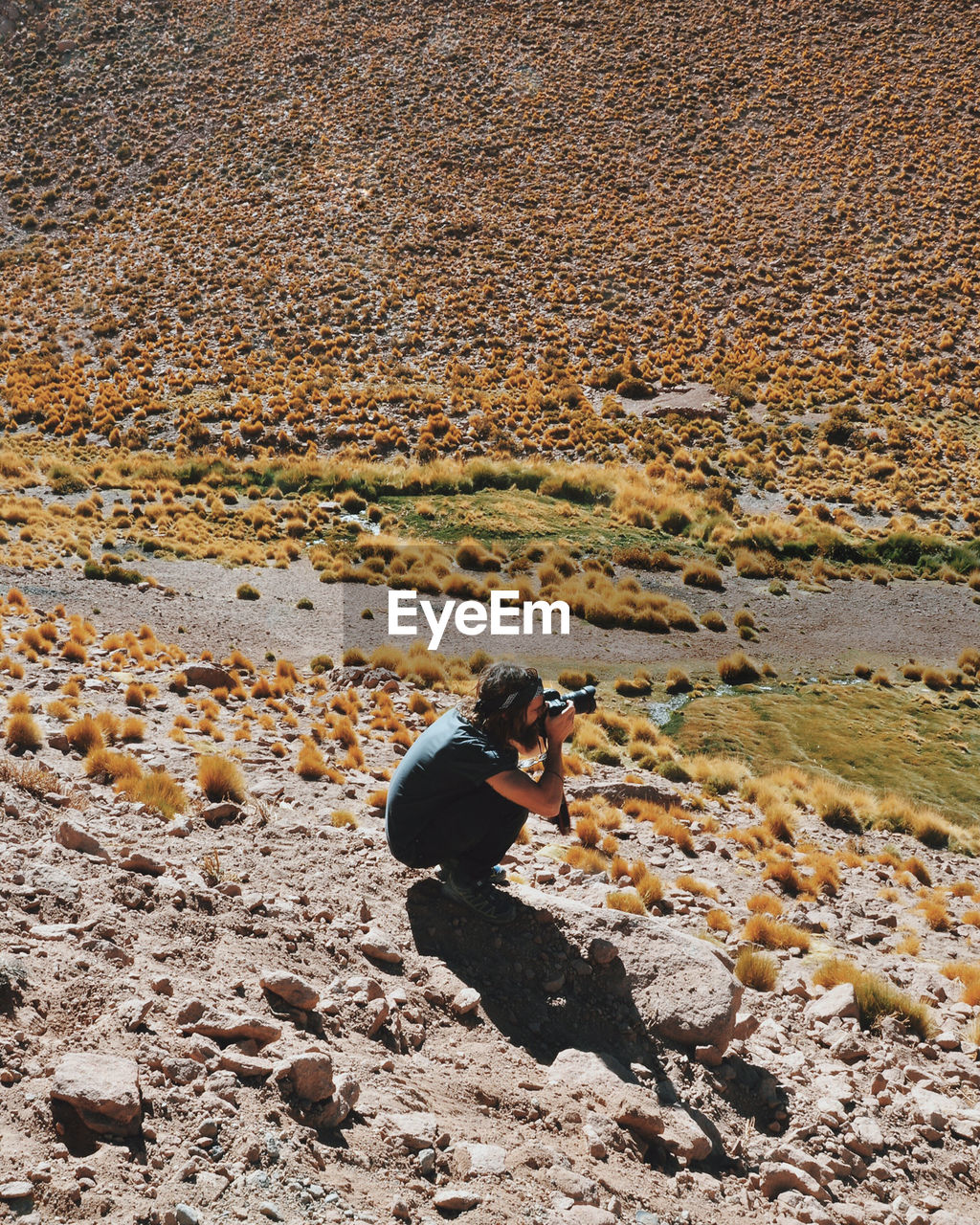 Man photographing on landscape