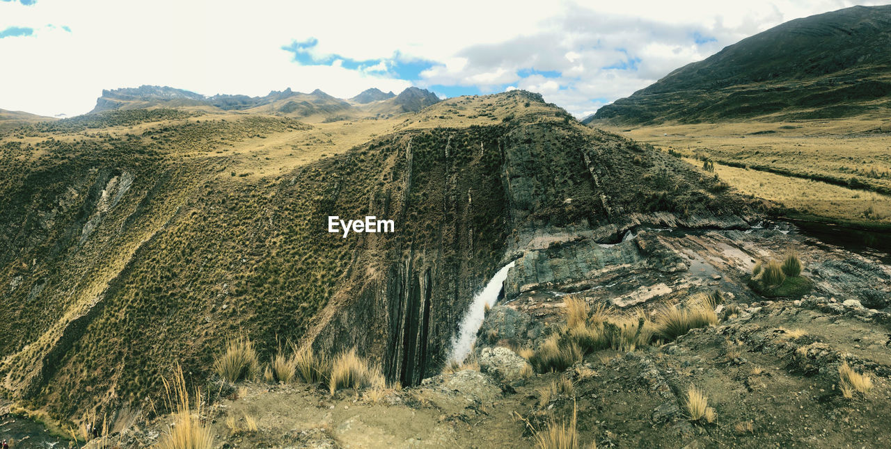 Scenic view of mountains against sky