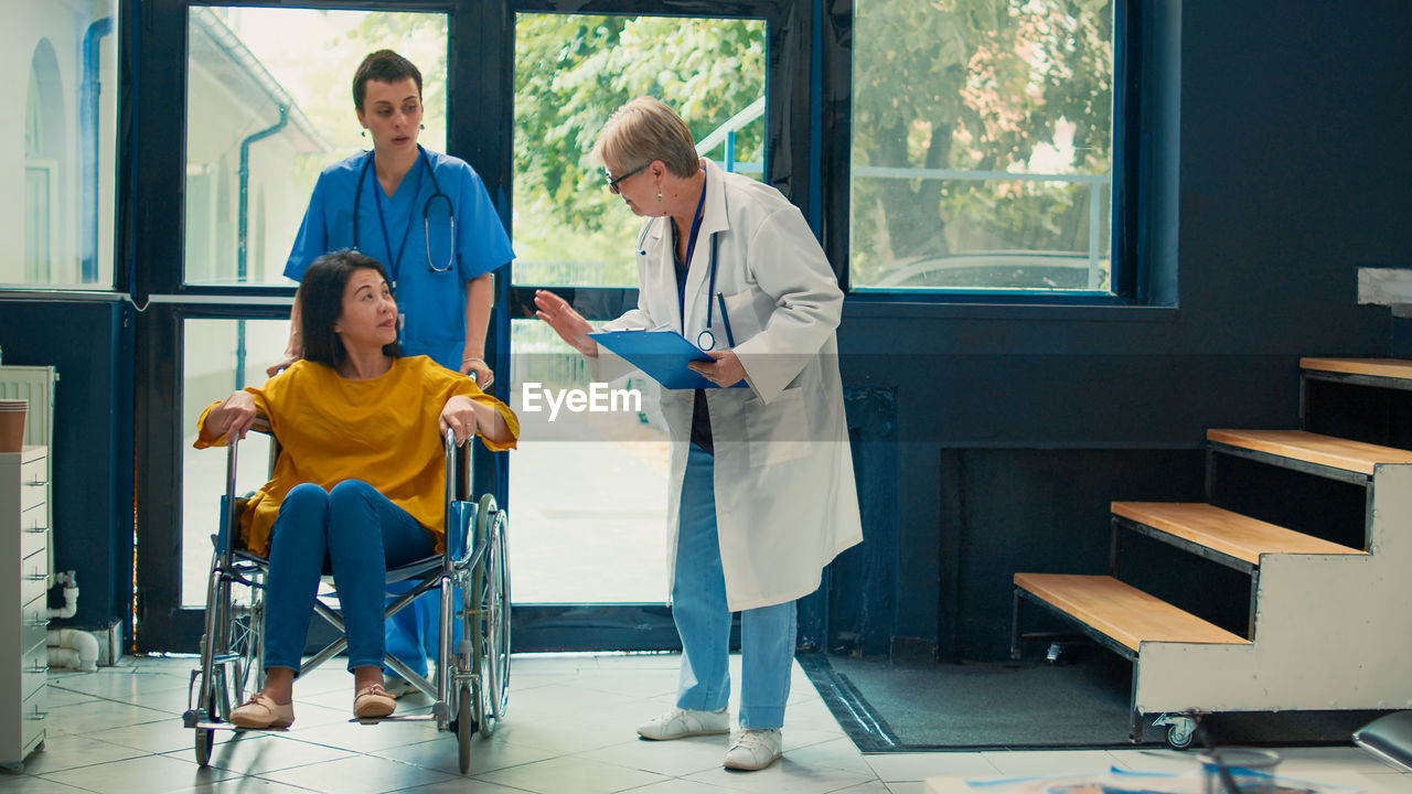 portrait of doctor working in city