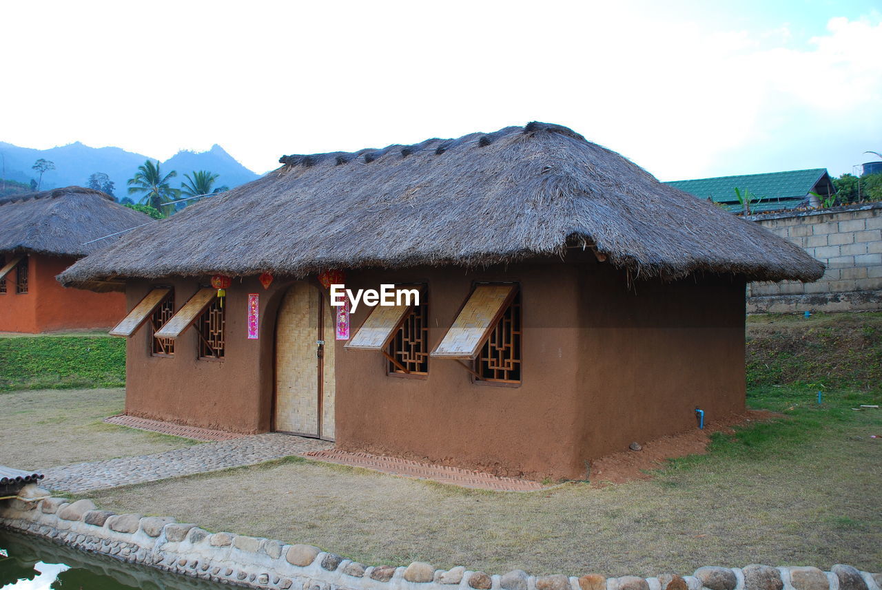 BUILT STRUCTURES AGAINST MOUNTAIN