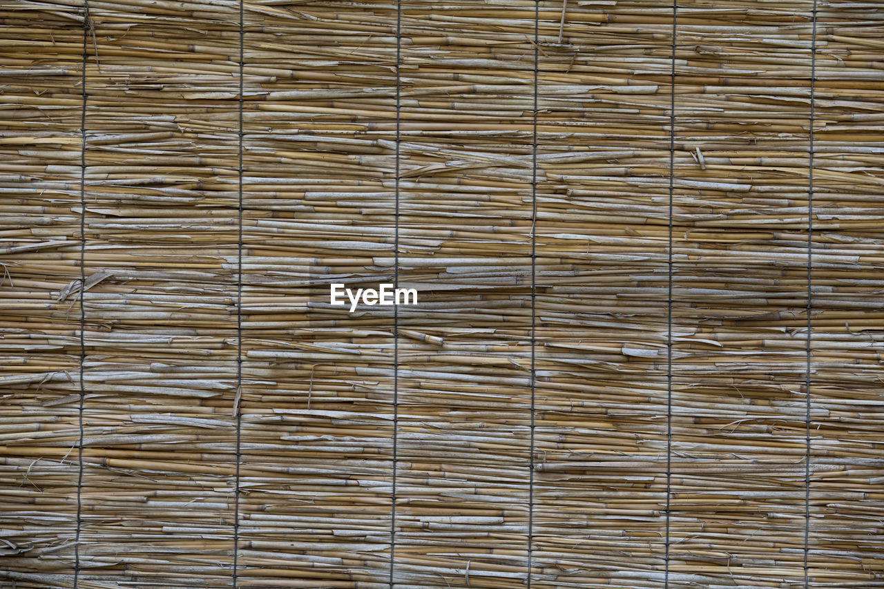 Full frame shot of wooden curtain