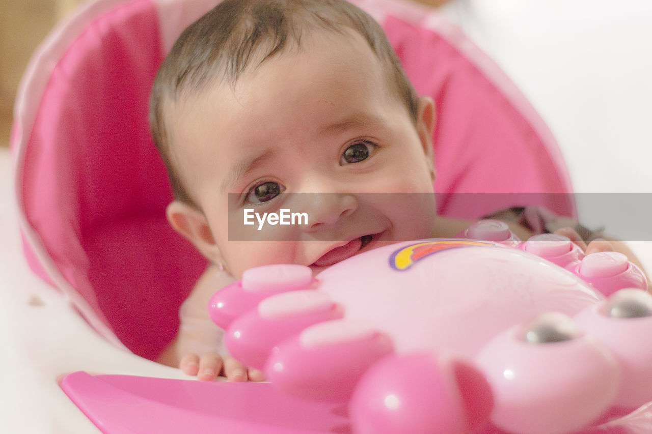 Close-up portrait of cute baby