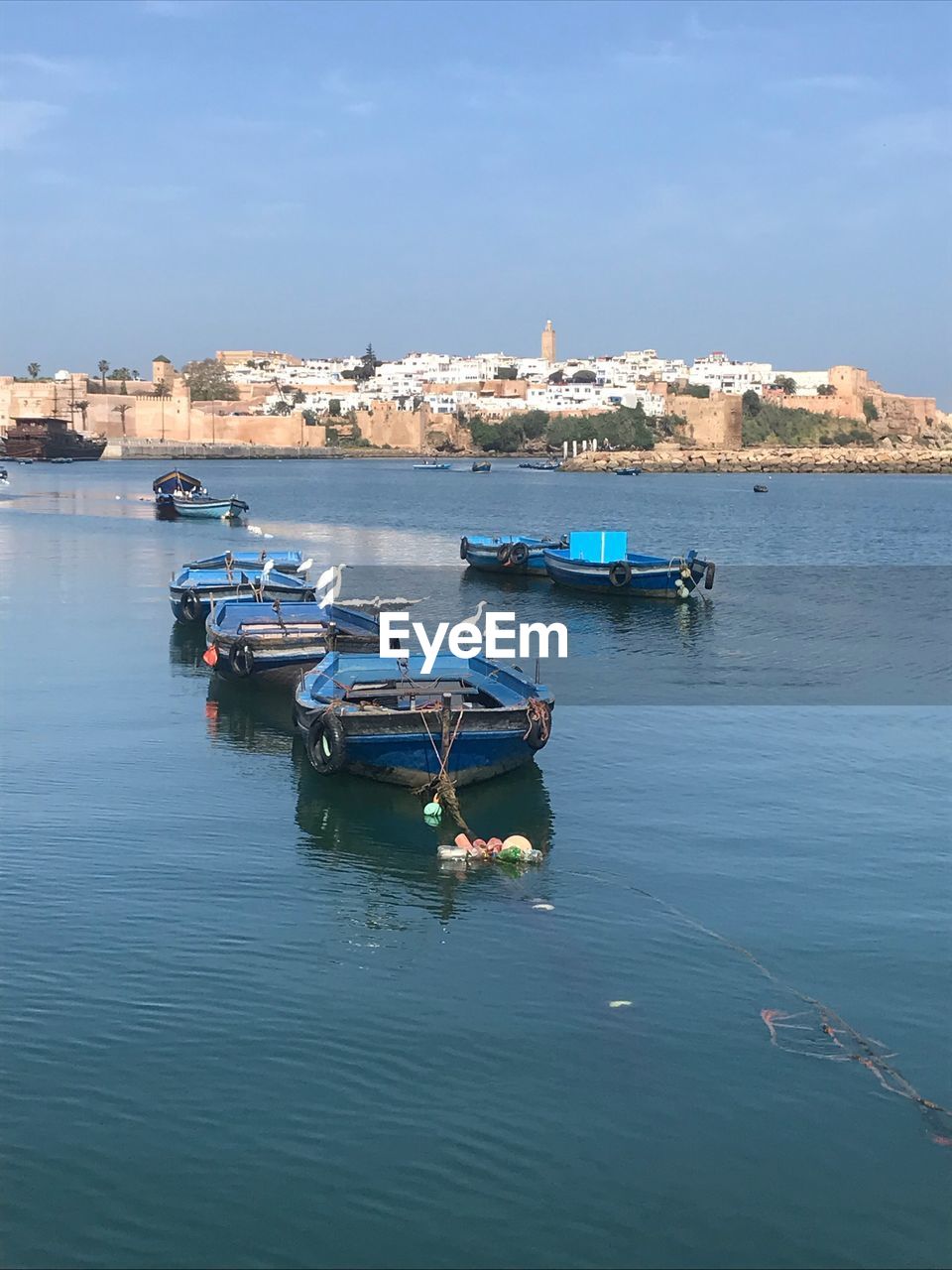 Boats in marina at harbor