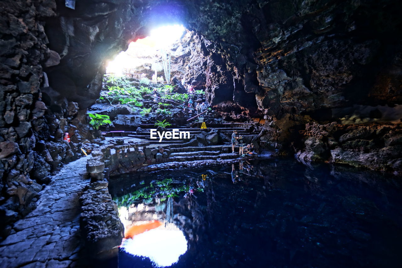 SCENIC VIEW OF CAVE AND FOREST