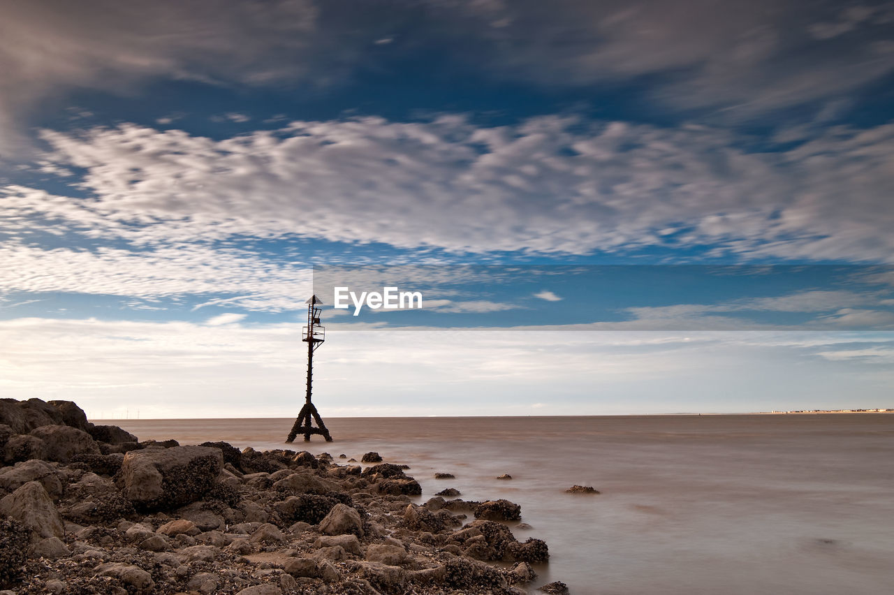 Scenic view of sea against sky at sunset