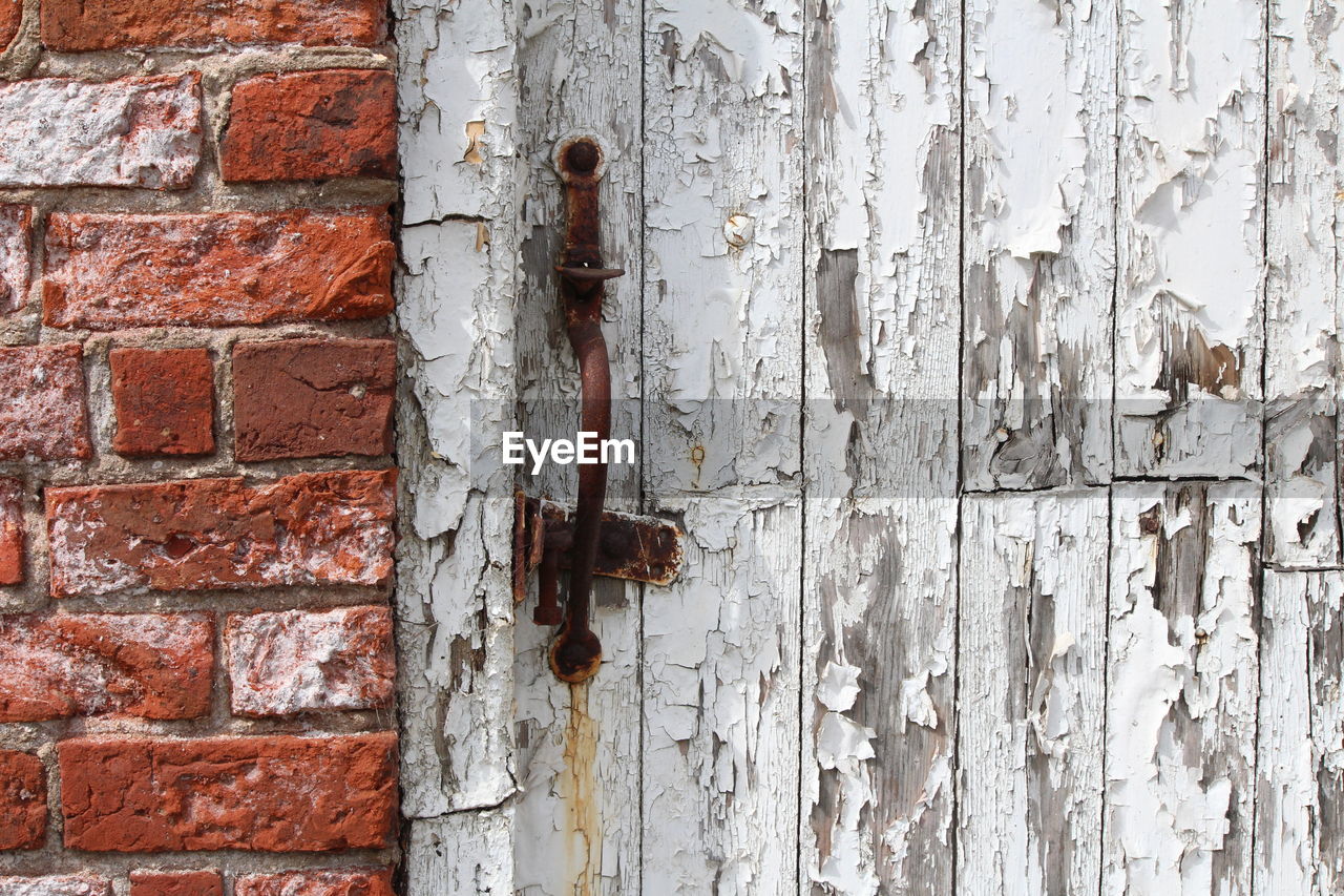 Close-up of weathered door