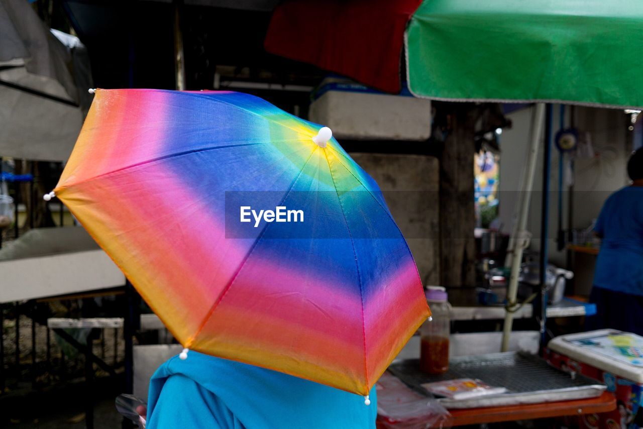 Close-up of person with umbrella