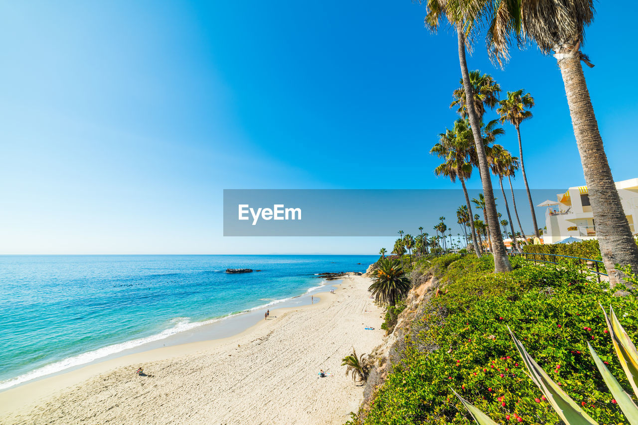 SCENIC VIEW OF BEACH AGAINST BLUE SKY