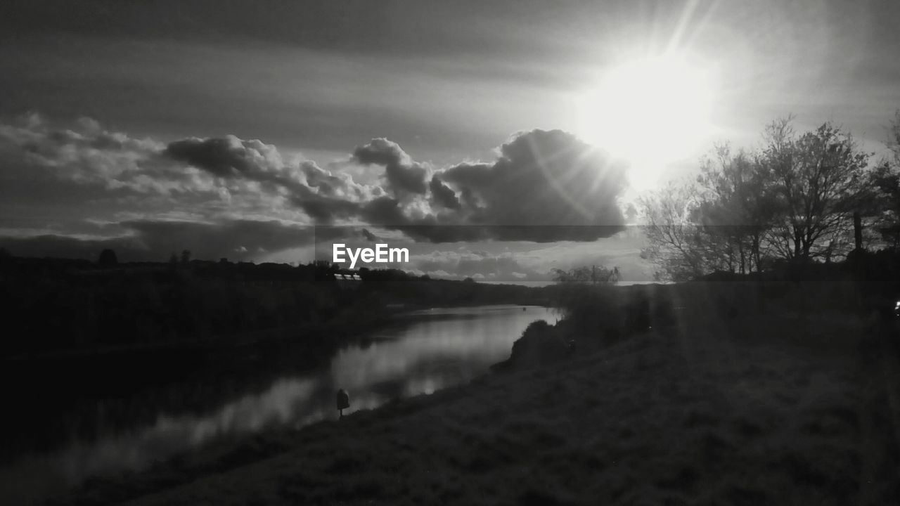 SCENIC VIEW OF SUNSET OVER RIVER