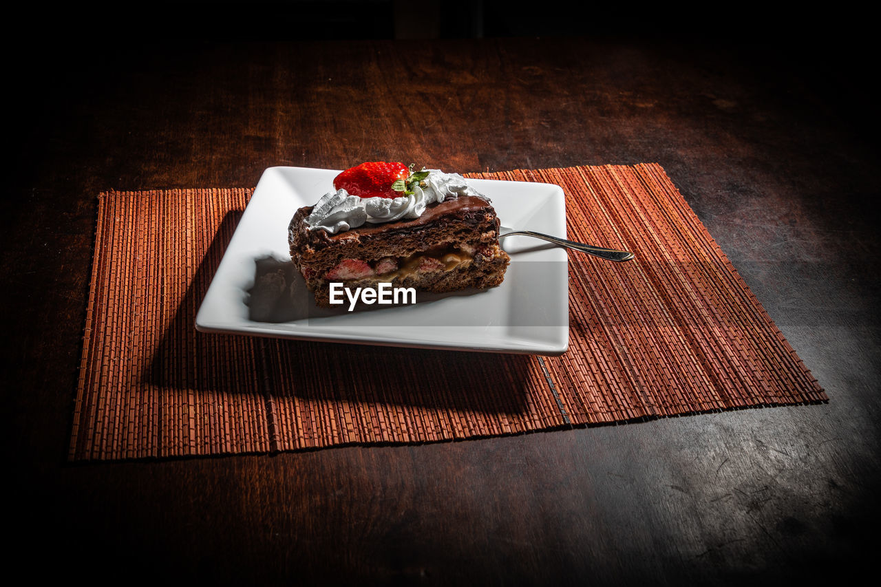 high angle view of food on table