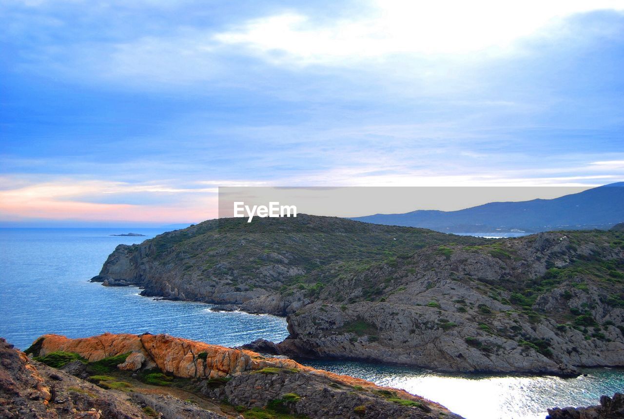 Landscape with mountains and sea