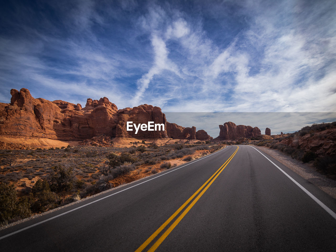 Down the road in arches national park, ut