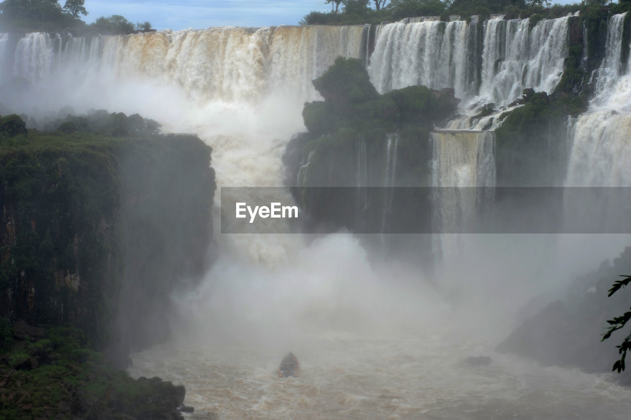 Scenic view of waterfall