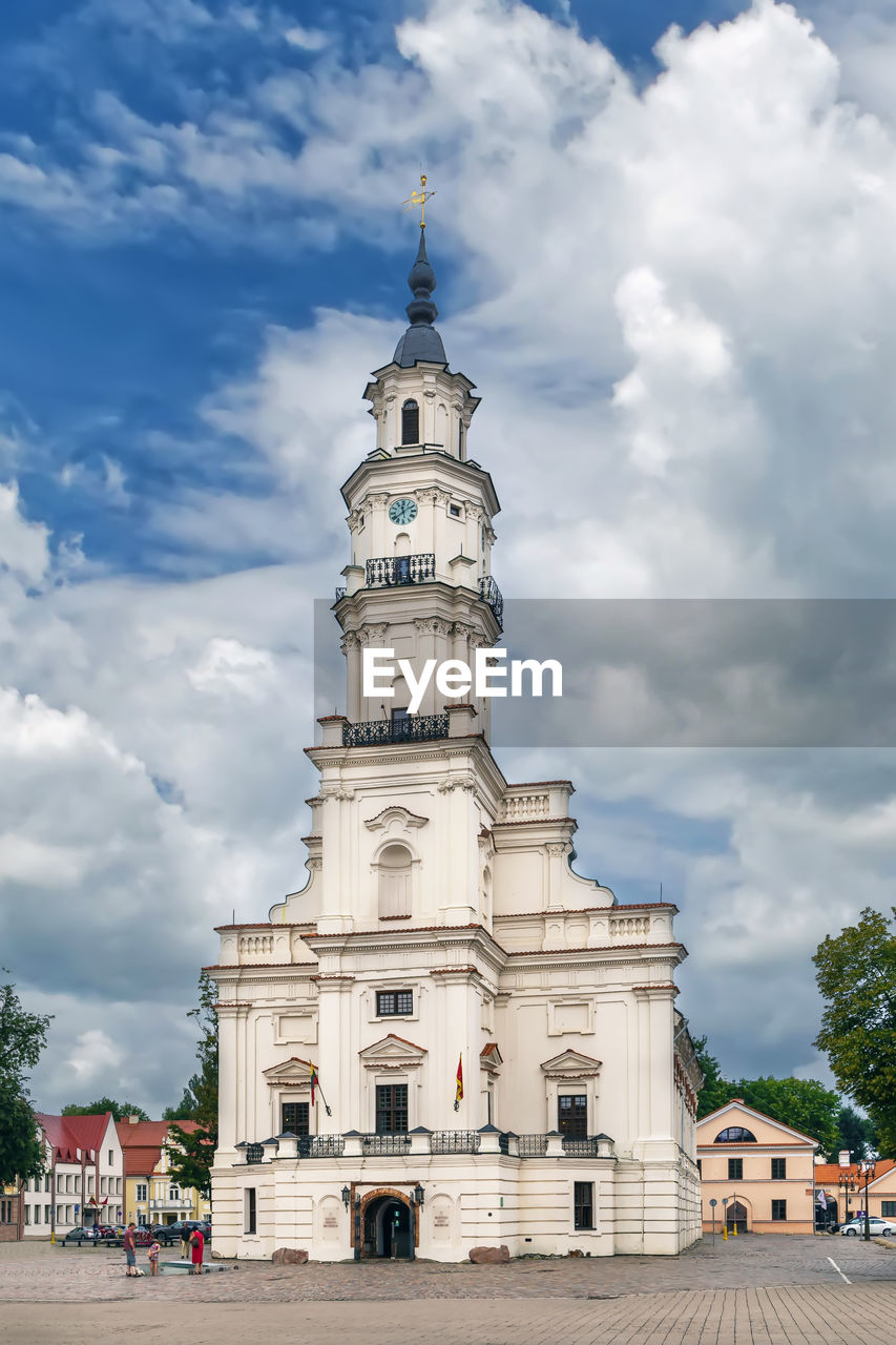 Town hall of kaunas stands in the middle of the town hall square, lithuania