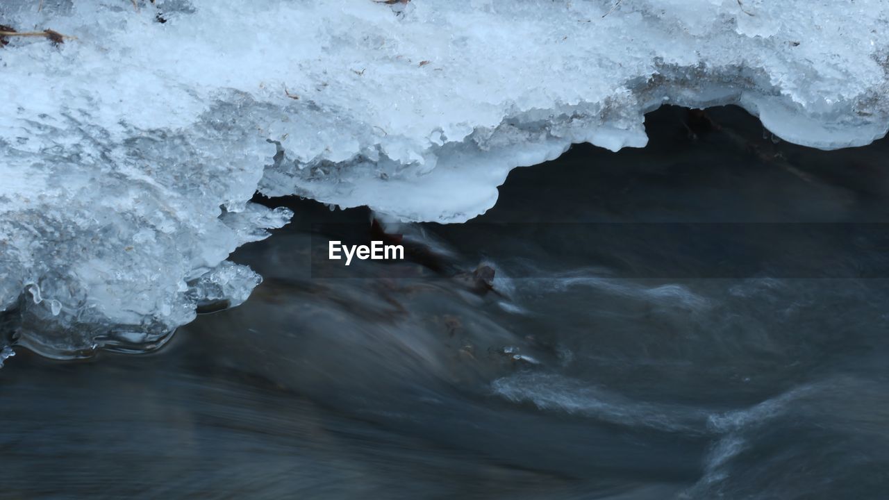 Close-up of frozen sea
