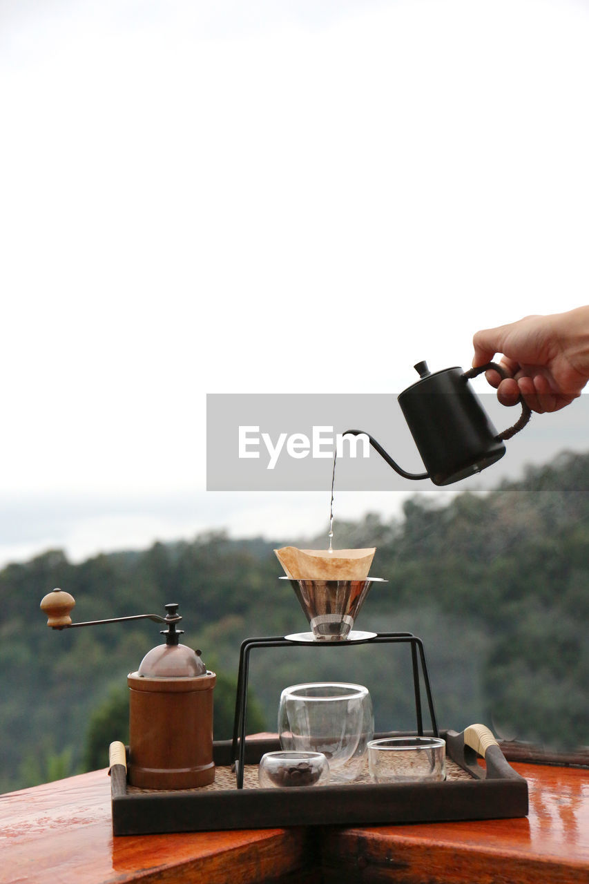 Coffee hand drip set in jungle