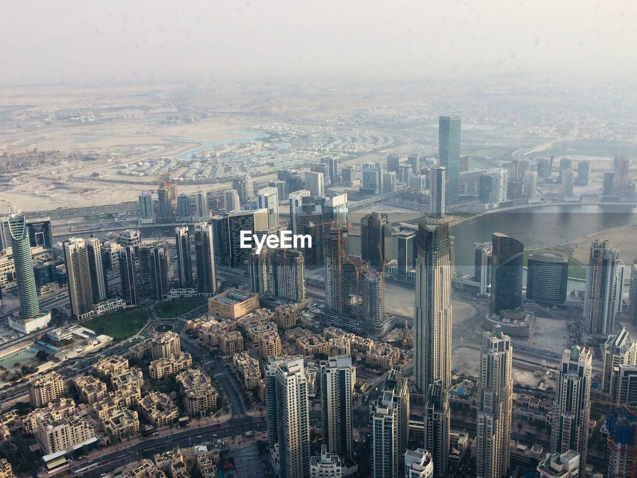High angle view of buildings in the golden city of dubai