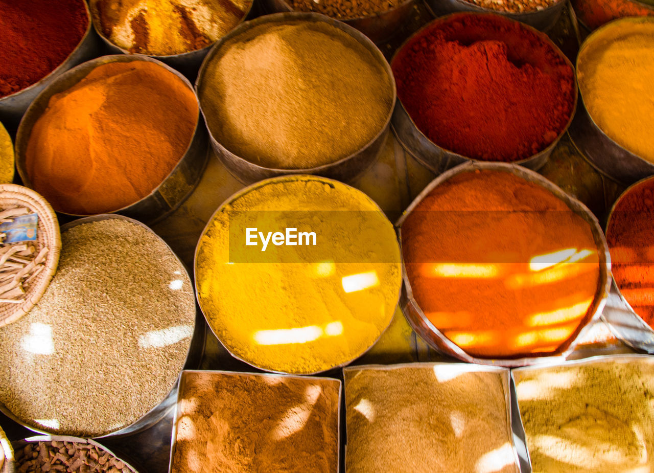 Full frame shot spices for sale in market