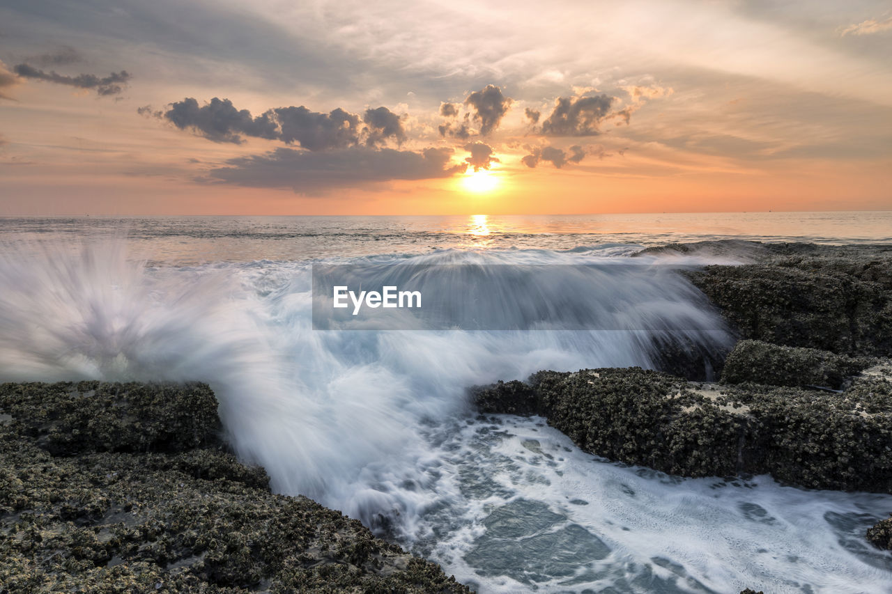 SCENIC VIEW OF SEA DURING SUNSET