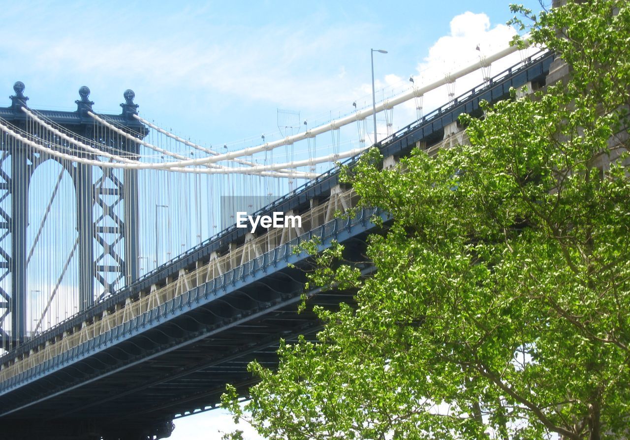 Low angle view of manhattan bridge