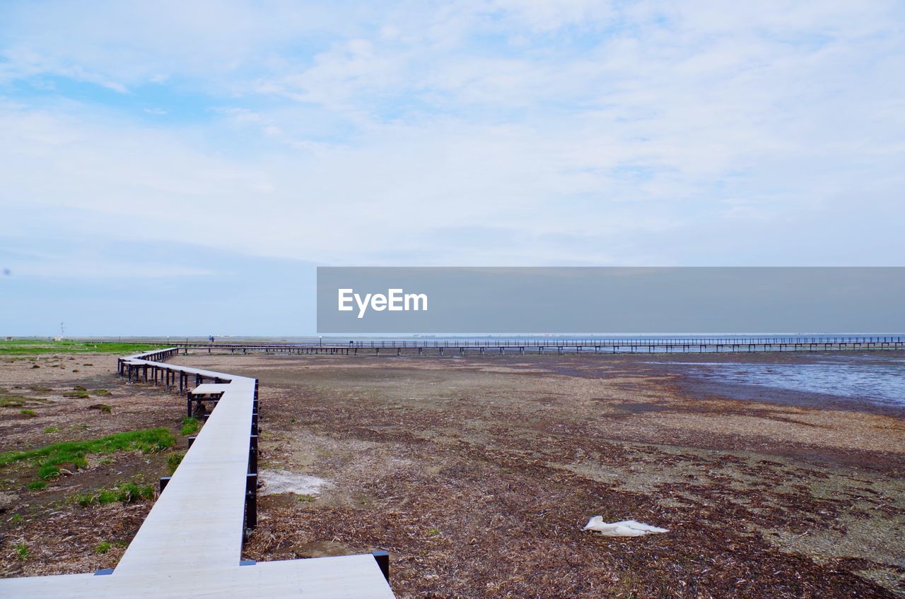 Scenic view of beach against sky