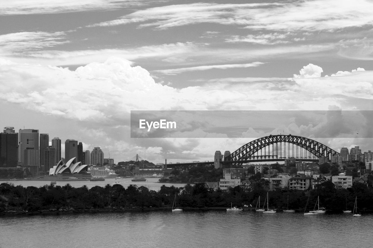 VIEW OF RIVER AGAINST CLOUDY SKY