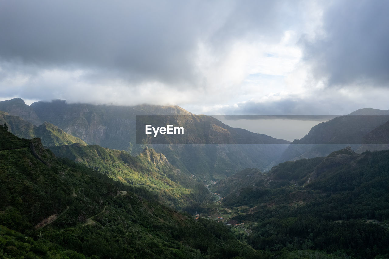 Scenic view of mountains against sky