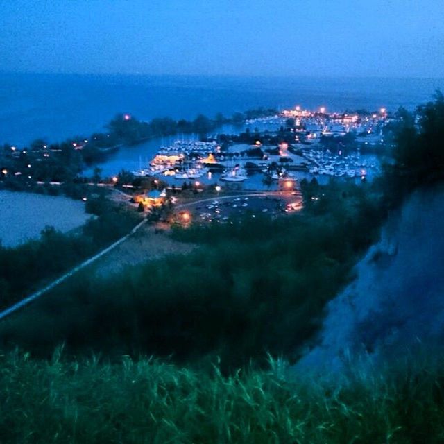 VIEW OF ILLUMINATED CITYSCAPE