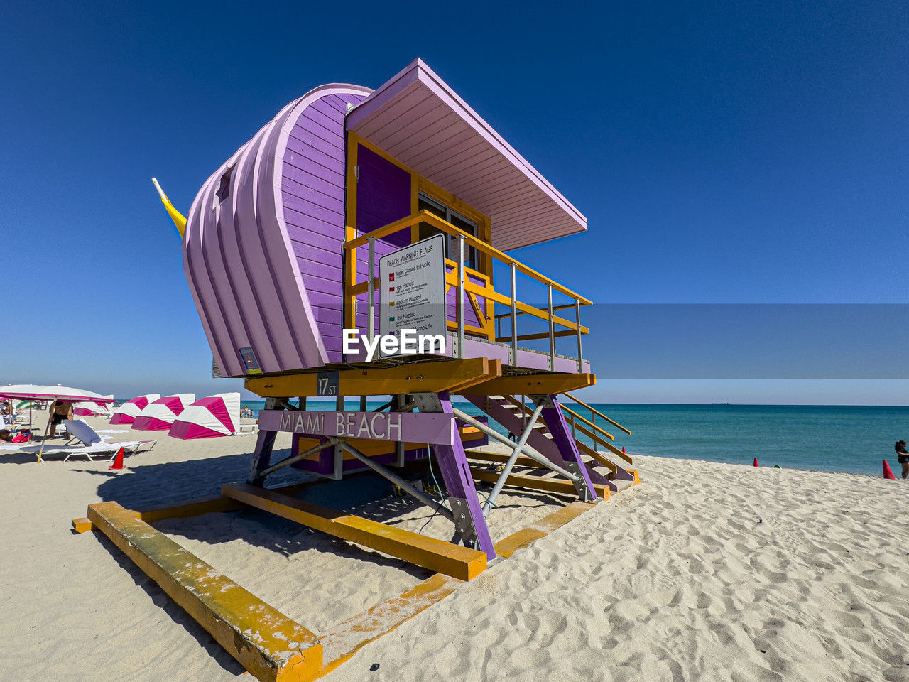 Rescue post, lifeguard tower on south beach in miami beach in the city of miami florida 