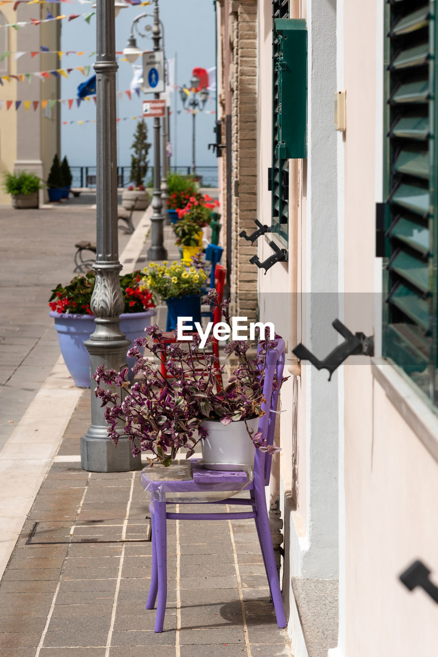 June 2021, san vito chietino, italy. main square of san vito chietino, 