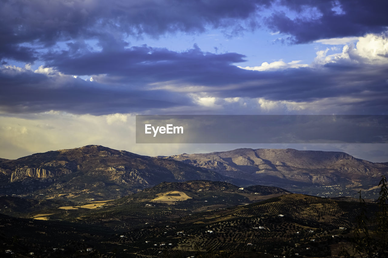 SCENIC VIEW OF LAND AND MOUNTAINS AGAINST SKY