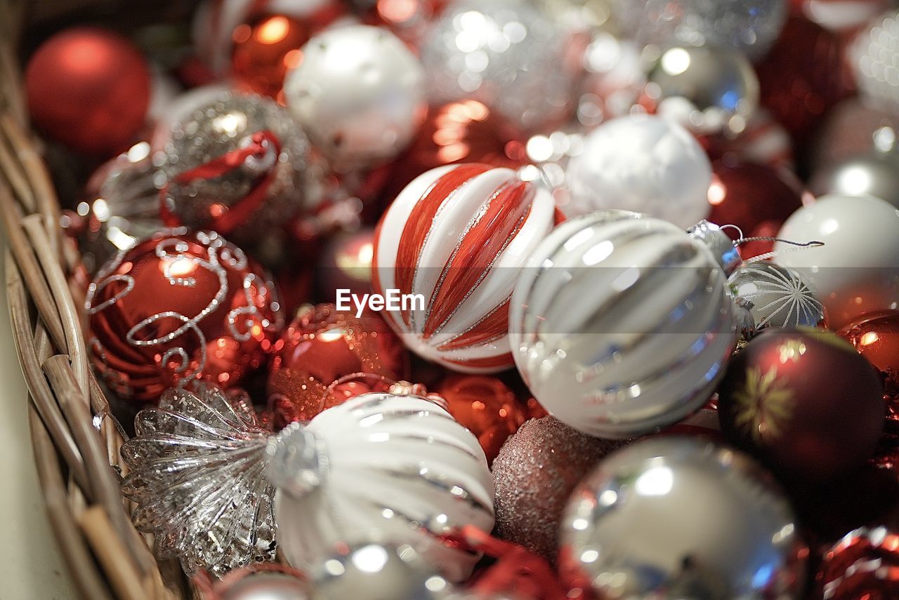 Full frame shot of christmas decorations