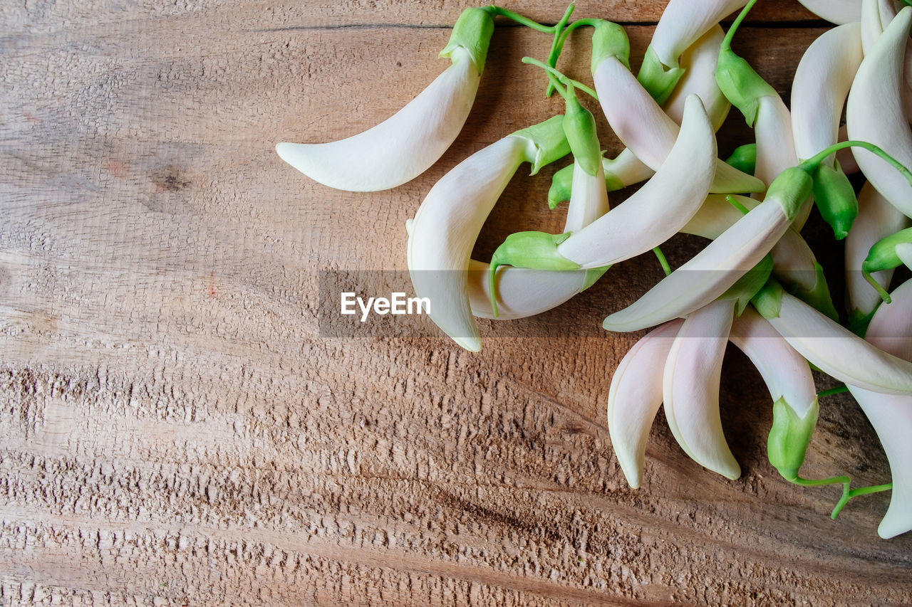 HIGH ANGLE VIEW OF FRESH VEGETABLES IN CONTAINER ON TABLE