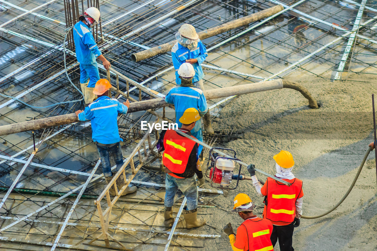 People working at construction site