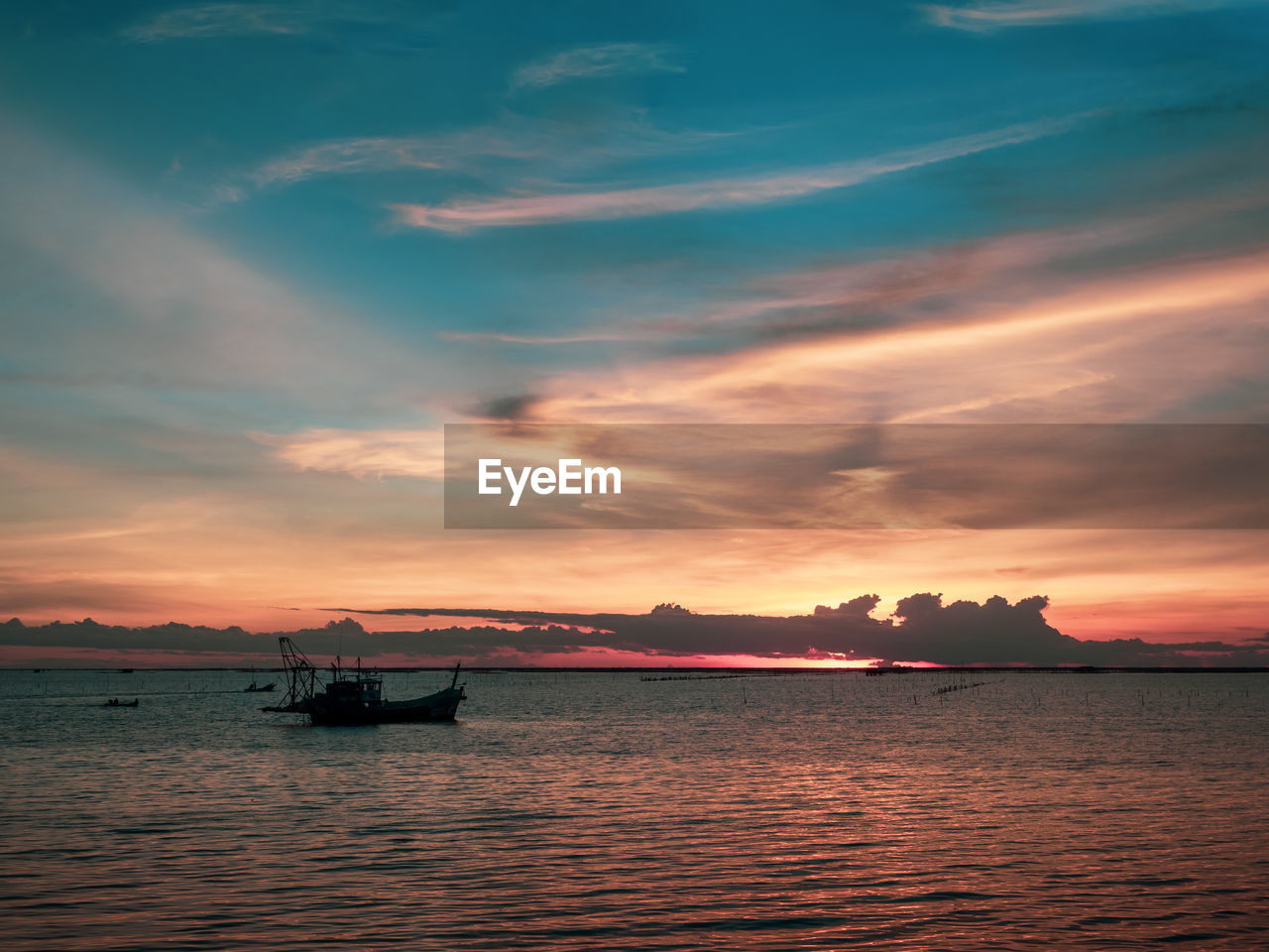 SCENIC VIEW OF SEA DURING SUNSET